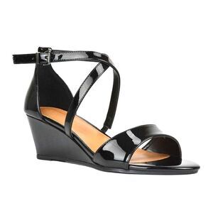 XY London Womens/Ladies Kylie Strappy Low Wedge Sandals / True Black
